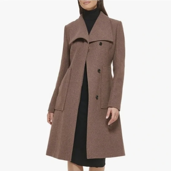 Cole Haan Brown Trench Coat with Black Belt - Picture 7 of 9